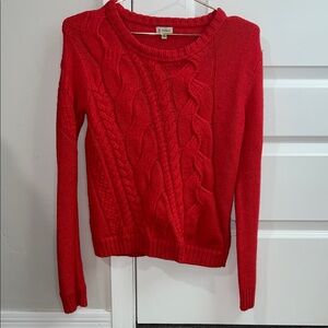 Cremieux Red Cable Knit Crewneck Sweater